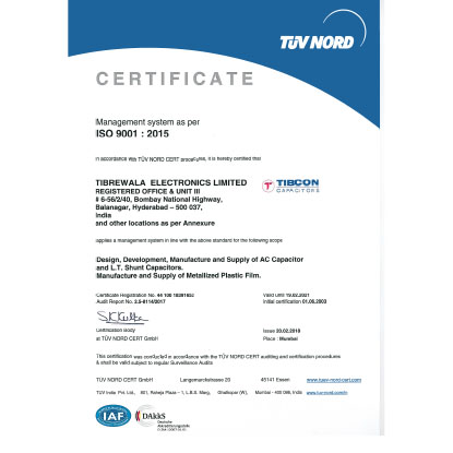 ISO 9001 2015 CERTIFICATE F